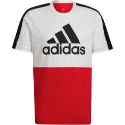 adidas Essentials Colorblock Single Jersey T-shirt - White/Scarlet