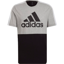 adidas Essentials Colorblock Single Jersey T-shirt - Medium Grey Heather/Black