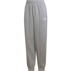 adidas Women's Essentials Studio Fleece Joggers - Medium Grey Heather/White