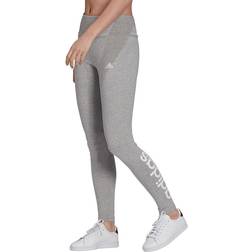 Adidas Essentials High-Waisted Logo Leggings - Medium Grey Heather/White