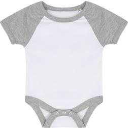 Larkwood Baby's Essential Short Sleeve Baseball Bodysuit - White/Heather Grey