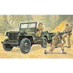 Italeri Willys Jeep mit Anhänger und Figuren