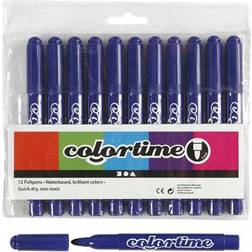 Colortime Tusch, stregtykkelse: 5 mm, mørk blå, 12stk