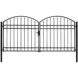 vidaXL Fence Gate Double Door with Arched Top 300x125cm