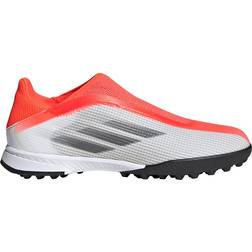 adidas Junior X Speedflow.3 Laceless TF - Cloud White/Iron Metallic/Solar Red