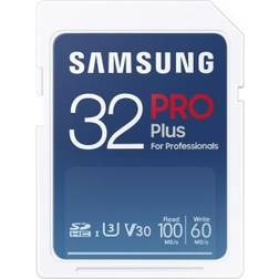 Samsung PRO Plus MB-SD32K Carte mémoire flash 32 Go Video Class V30 UHS-I U3 SDHC UHS-I blanc