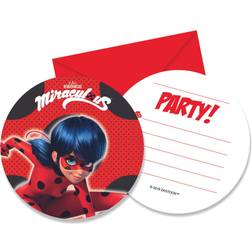 Vegaoo 6 Invitations Lady Bug