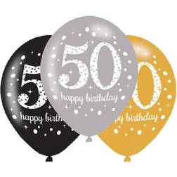 Amscan Ballon 50 Ans Multicolores 27,5 cm 6 Pièces
