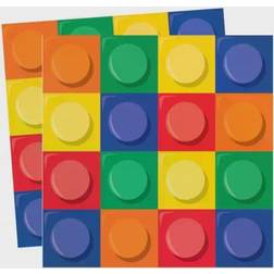 Creative Converting Creative Party "Building Blocks Paper Luncheon Napkins, 13" 16 Pcs