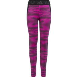 Adidas Techfit Aeroready Warm Reflective Stretch Tights Kids - Sonic Fuchsia/Black