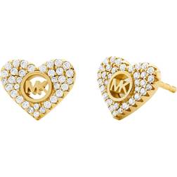 Michael Kors Pavé Heart Stud Earrings - Gold/Transparent