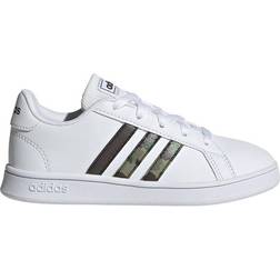 Adidas Kid's Grand Court Camouflage - Cloud White/Core Black/Carbon