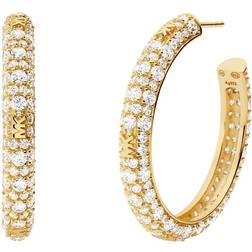 Michael Kors Brilliance Hoop Earrings - Gold/Transparent