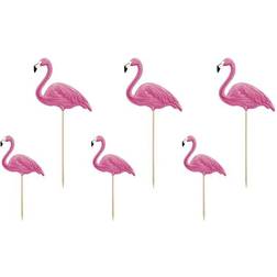 PartyDeco Hawaii tema, Cupcake toppers, Flamingo