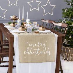 PartyDeco Table Runner Jute Merry Christmas