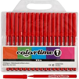 Colortime Tuschpennor Röda 2mm 18st