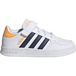 Adidas Kid's Breaknet - Cloud White/Dark Blue/Flash Orange