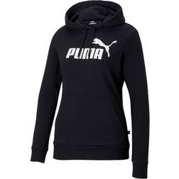 Puma Felpa Con Cappuccio Logo Nero Donna - Black