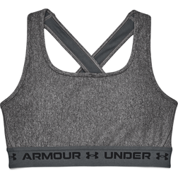 Under Armour Mid Crossback Heather Sports Bra - Charcoal Light Heather/Pitch Gray