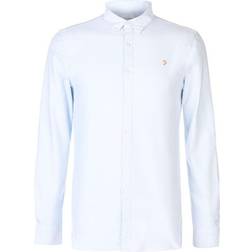 FARAH Brewer Slim Fit Organic Cotton Oxford Shirt - Sky Blue