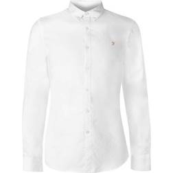 FARAH Brewer Slim Fit Organic Cotton Oxford Shirt - White