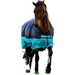 Horseware Mantas De Exterior Ligeras, Black/Turquoise Blue