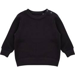 Larkwood Baby's Crew Neck Sweatshirt with Shoulder Poppers - Black