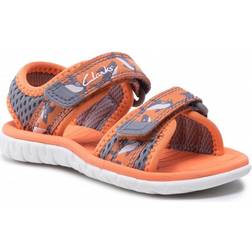 Clarks Toddler Surfing Tide - Orange Textile