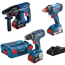 Bosch Kit 3 outils 18V GSR/GDX/GBH avec 3 battterie 18V 4.0AH chargeur LBOXX 0615990M0V