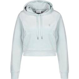 Juicy Couture Velour Diamante Hoodie - Cool Blue