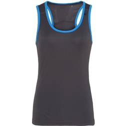 Tridri Panelled Fitness Vest Women - Charcoal/Sapphire