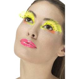 Smiffys 80s Polka Dot Eyelashes Neon Yellow