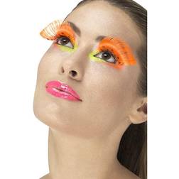 Smiffys 80s Polka Dot Eyelashes Neon Orange