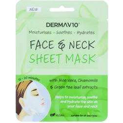 Derma V10 Face & Neck Mask Aloe Vera