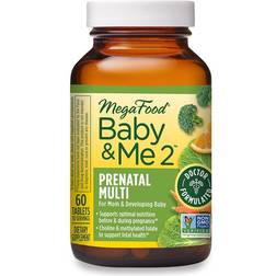 MegaFood Baby & Me 2, Key Nutrients Vital to Prenatal Support of Both Mother & Baby, 60 Tablets