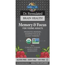 Garden of Life Brain Health Organic Memory/Focus Young Adults 60 Tablets