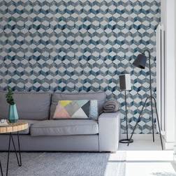 Fresco Blue Maya Geometric Wallpaper