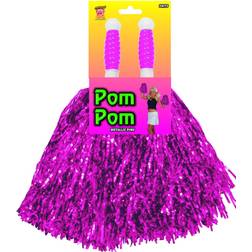 Smiffys 2x Stuks cheerball/pompom roze met stokgreep