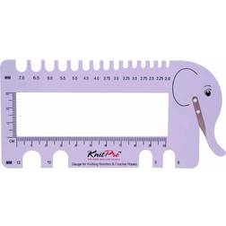 Knitpro KP10995 NEEDLE & CROCHET VIEW SIZER WITH YARN CUTTER-LILAC, 30 x 35 x 30 cm