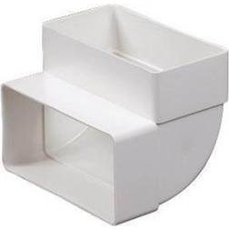 Unite Vertikal Bøjning 90° Til Flad Kanal 55x110 Mm Hvid Pvc
