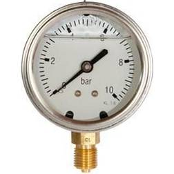 Manometer 1/4xø63 0-100 Bar, Nedadrettet Studs Med Glycerin