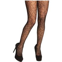 Vegaoo Collant femme noir avec motifs toiles d'araignée pour Halloween Noir