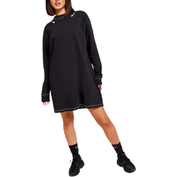 Nike Sportswear Swoosh Graphic Long Sleeved Dress - Black/White