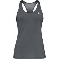 Under Armour HeatGear Racer Tanktop Women - Pitch Gray Light Heather/Metallic Silver