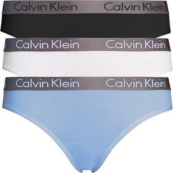 Calvin Klein Radiant Cotton Bikini Briefs 3-pack - Black/White/Prepster Blue