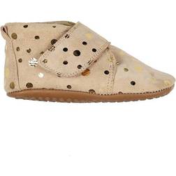 Pom Pom Slippers - Beige Gold Dot