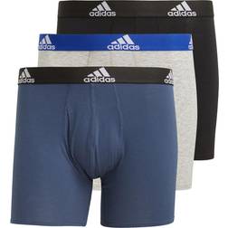 Adidas Logo Boxer Briefs 3-pack - Black/Medium Grey Heather/Crew Navy