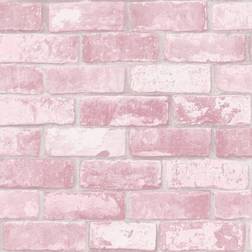 Debona Glitter Brick Pink Wallpaper 9806
