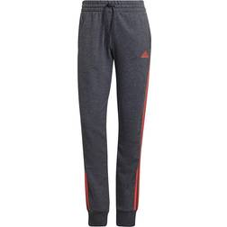 Adidas Women's Essentials French Terry 3-Stripes Joggers - Dark Grey Heather/Semi Turbo