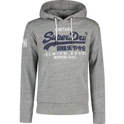 Superdry Hoodie - Nachtblauw/Grijs Gemêleerd/Wit